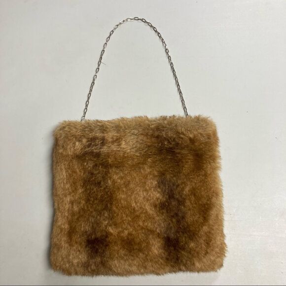 TERRY LEWIS Classic Luxuries Faux Fur Shoulder Bag Brown - Picture 10 of 11